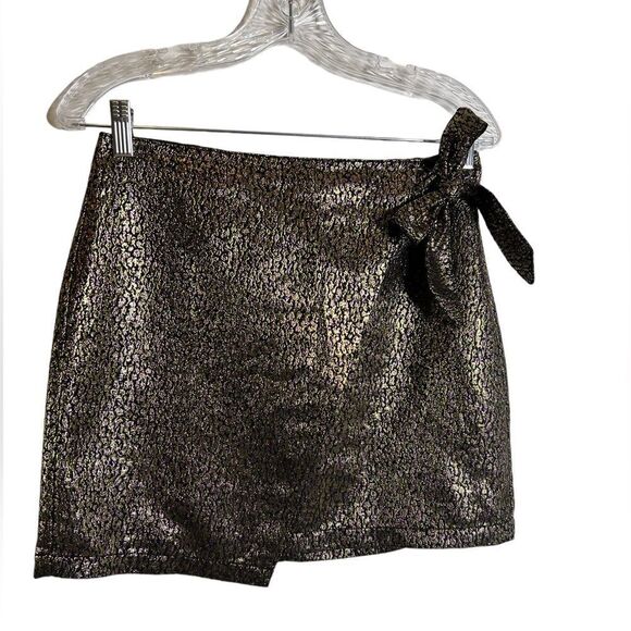 Express metallic pink and gold mini skirt sz 4 - Picture 1 of 6